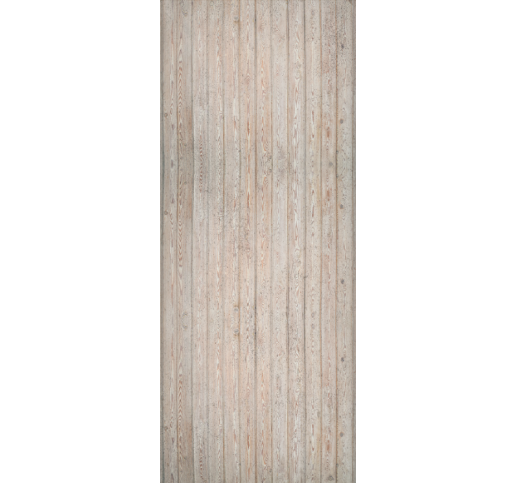 Dekorativt tapet lysebrune vandrette planker - TenStickers