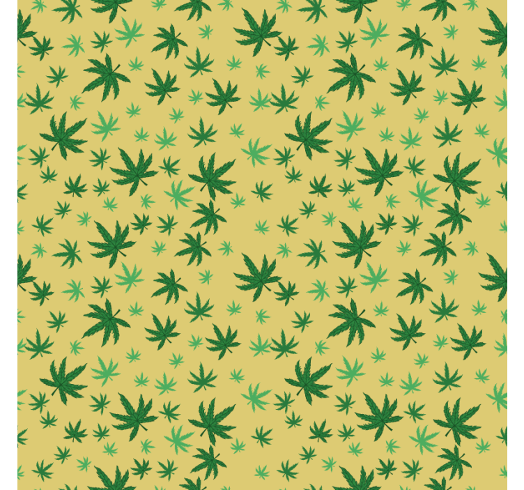 Tapet til soveværelse med sømløst cannabis mønster - TenStickers