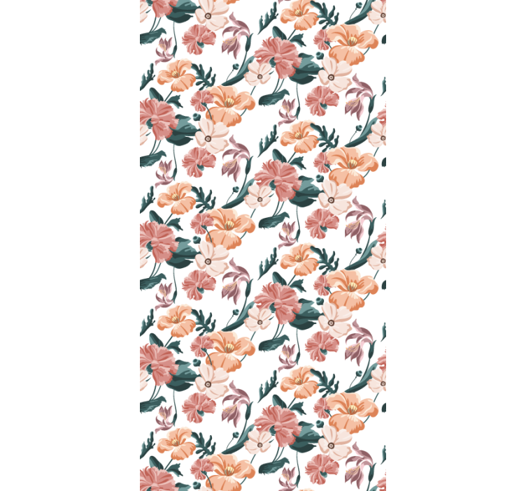 Tapet til soveværelse med smukt pastelflower mønster - TenStickers