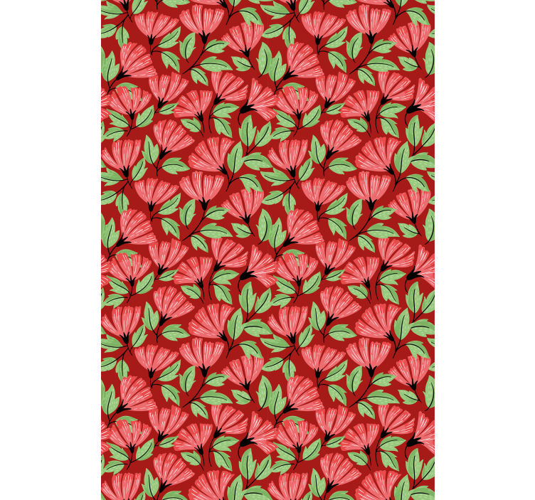 Tapet til soveværelse med blomster grafik overlay - TenStickers