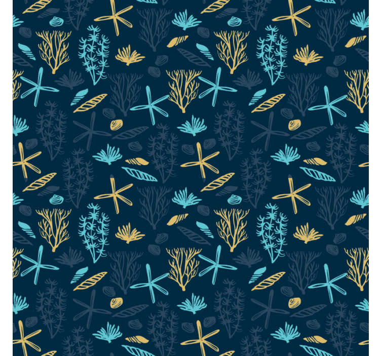 Tapet til soveværelse med koralinspireret mønster - TenStickers