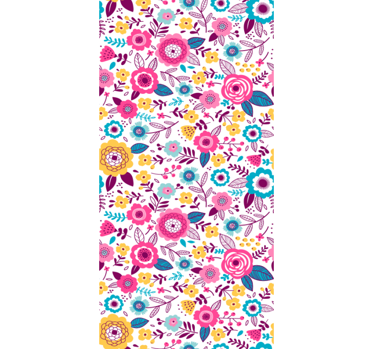 Tapet til soveværelse med livlige botaniske motiver - TenStickers