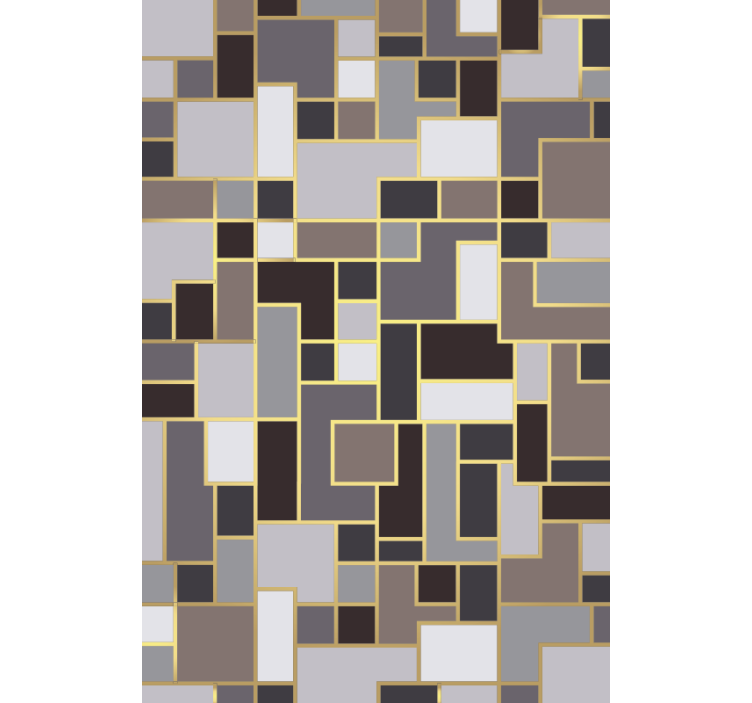 Tapet til gang grå rektangler mosaik - TenStickers