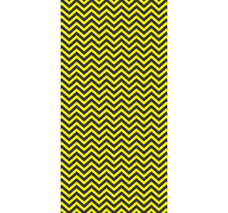 Tapet til gang med sort og gul zigzag mønster - TenStickers