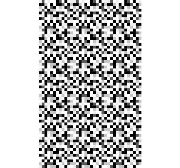 Tapet til gang med mønster af monokrome pixels - TenStickers