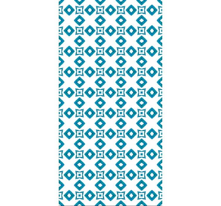 Tapet til gang geometrisk blå diamant design - TenStickers