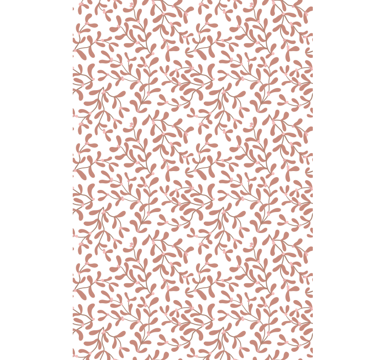 Tapet natur terracotta små blade mønster - TenStickers