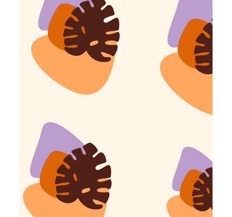 Tapet natur farverige bladsilhuetter - TenStickers