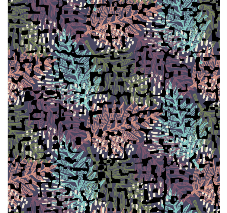 Tapet natur farverigt bladmønster - TenStickers