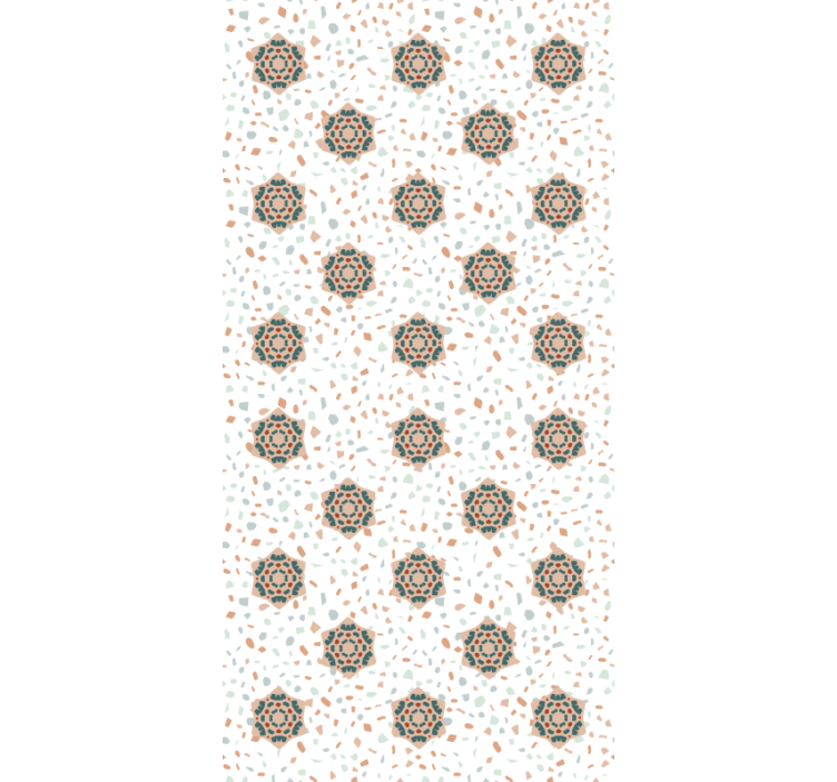 Tekstur tapet terrazzo med blomster - TenStickers