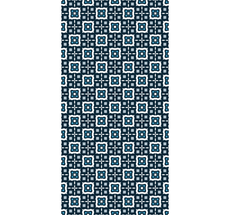 Flise tapet hvid og blå mosaikmønster - TenStickers