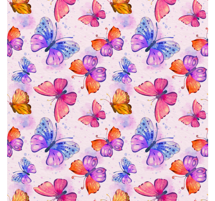 Tapet sommerfugl farverig akvarel - TenStickers