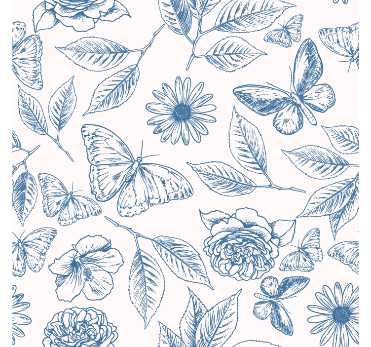 Tapet sommerfugl blomsterdesign - TenStickers