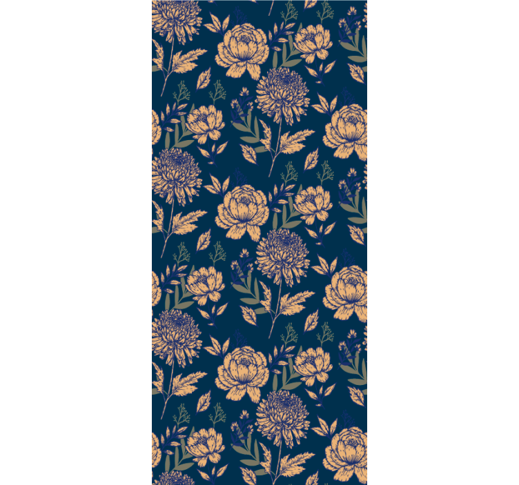 Tapet til gang navy elegant mønster - TenStickers