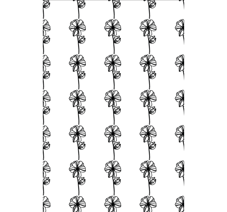 Tapet til gang med sorte lodrette blomster - TenStickers