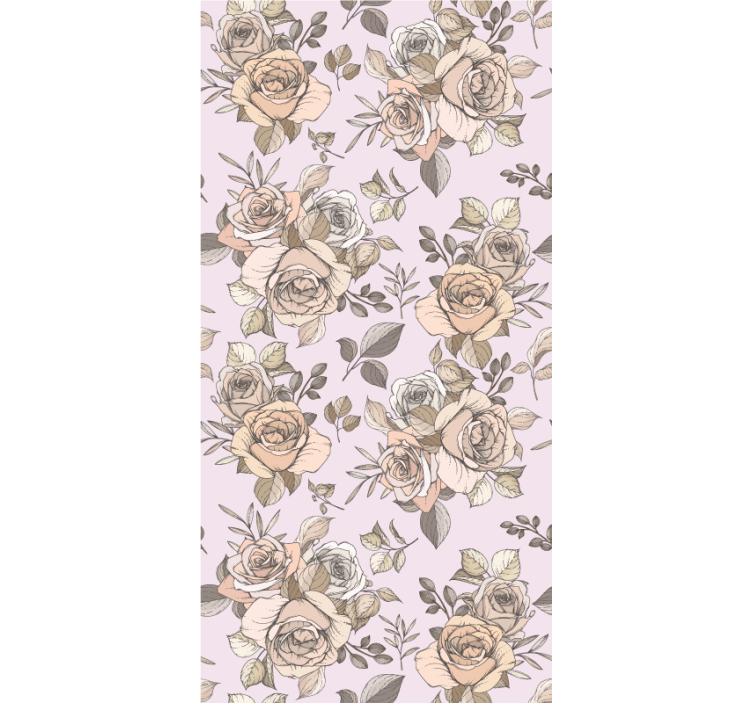 Tapet til gang med yndefuldt rosemotiv - TenStickers