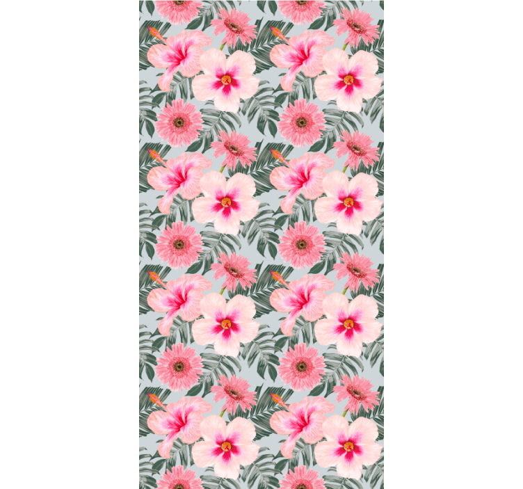 Tapet til gang hibiscus og blomster - TenStickers