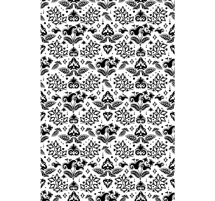 Tapet til gang med elegante blomsterelementer - TenStickers