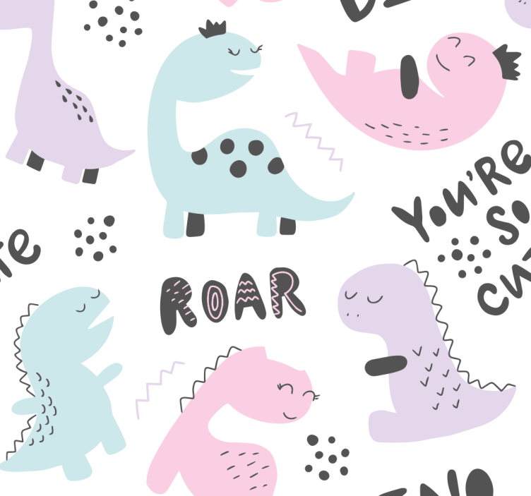 Dinosaur tapet prinsesse dino - TenStickers