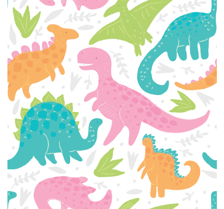 Dinosaur tapet i pastelfarver - TenStickers