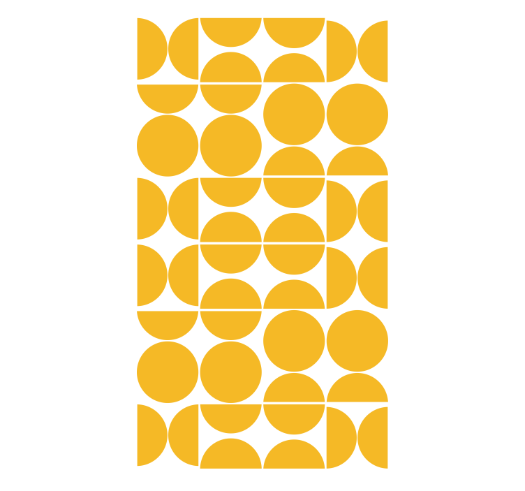 Moderne tapet med overlappende gule cirkler - TenStickers