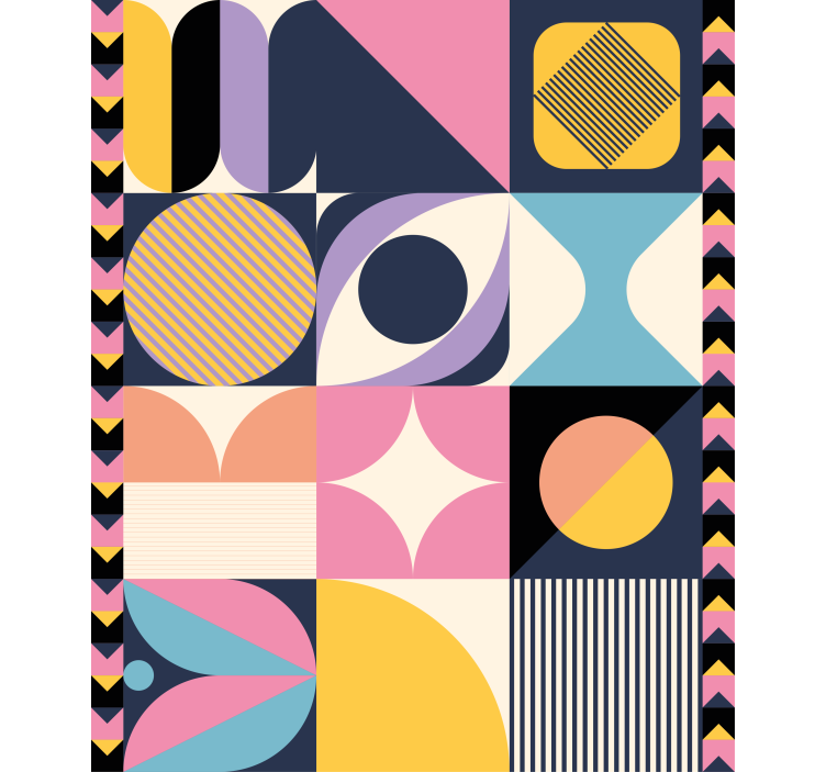 Moderne tapet med geometrisk kunst i mange figurer - TenStickers