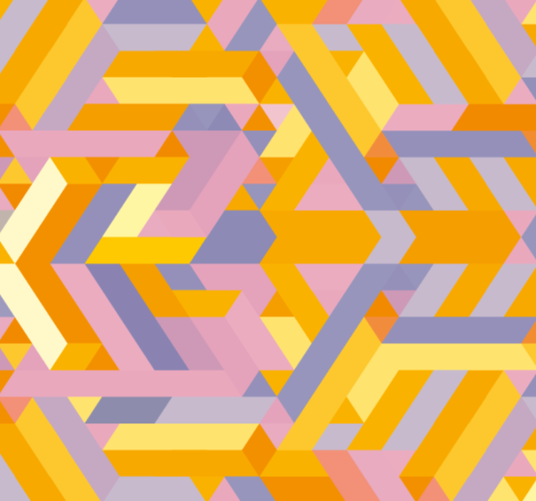 Tapet til badeværelse geometrisk mønster overlap - TenStickers