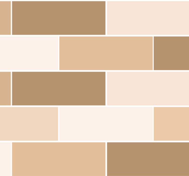 Tapet til badeværelse i neutral murstensdesign - TenStickers