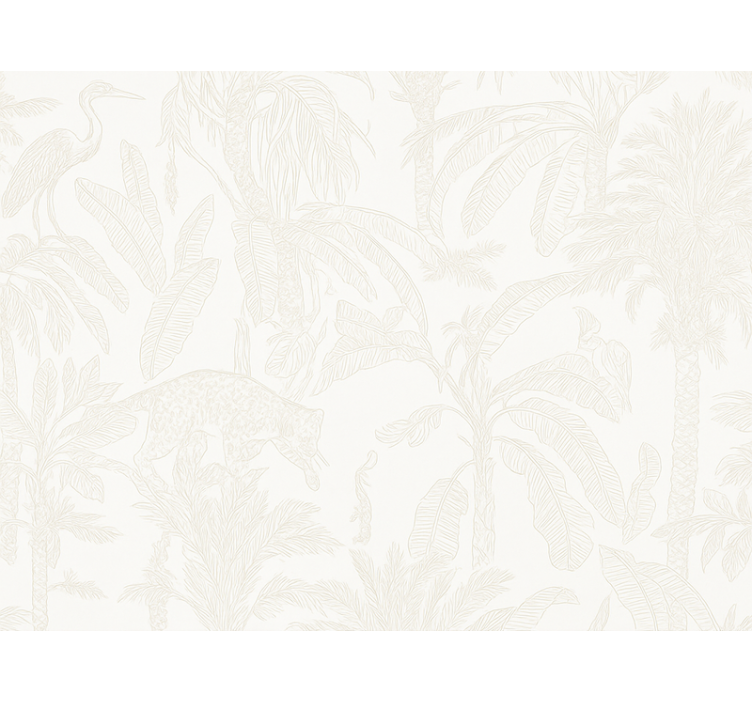 Tapet til soveværelse i lys beige jungle - TenStickers