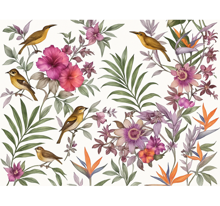 Tapet til soveværelse farverig skov - TenStickers