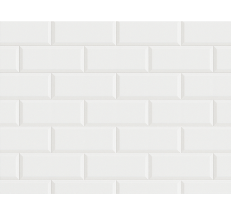Tapet til badeværelse hvidt flise mønster - TenStickers