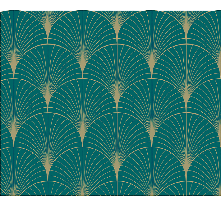 Tapet til soveværelse blå guld kunst dekor - TenStickers