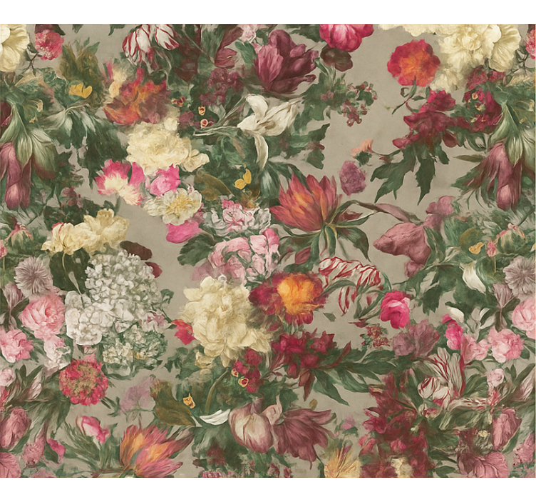 Tapet til soveværelse med vintage blomster - TenStickers