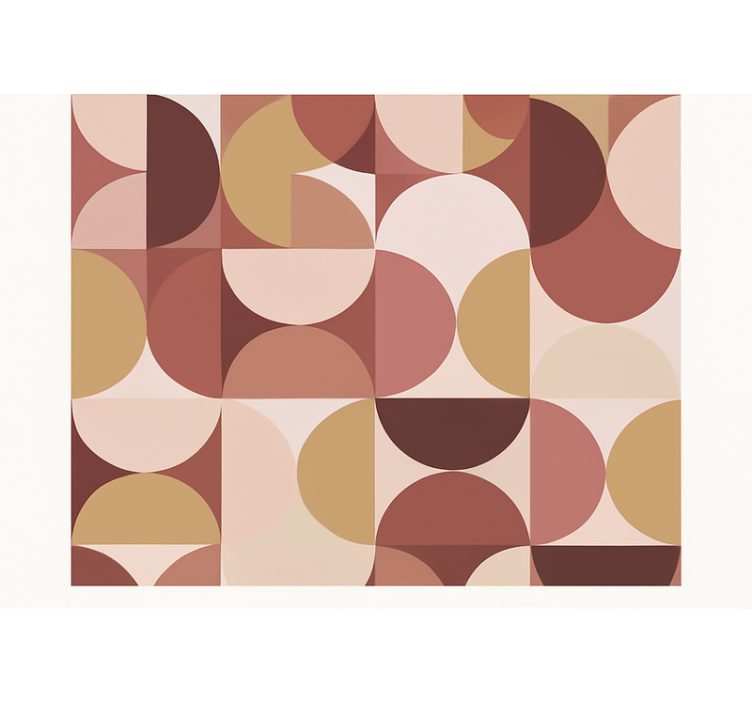 Tapet til soveværelse retro pink figures design - TenStickers