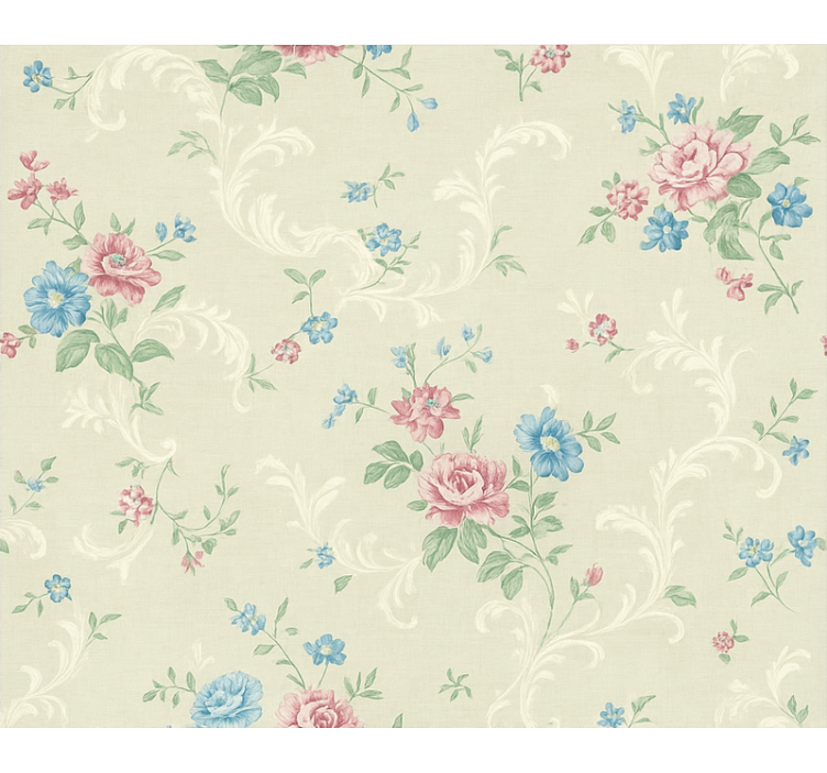 Tapet til soveværelse enkelt blomsterdesign - TenStickers