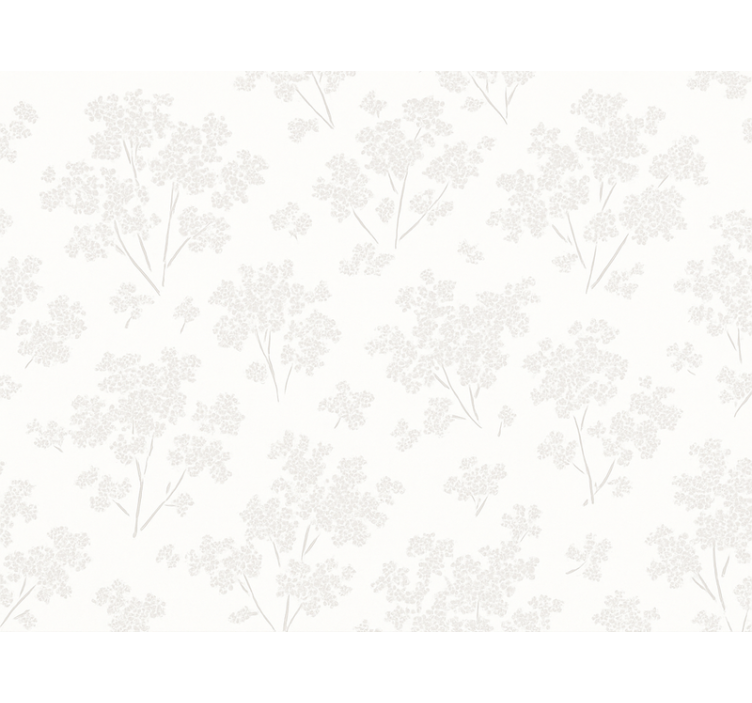 Tapet til soveværelse enkle hvide blomster - TenStickers