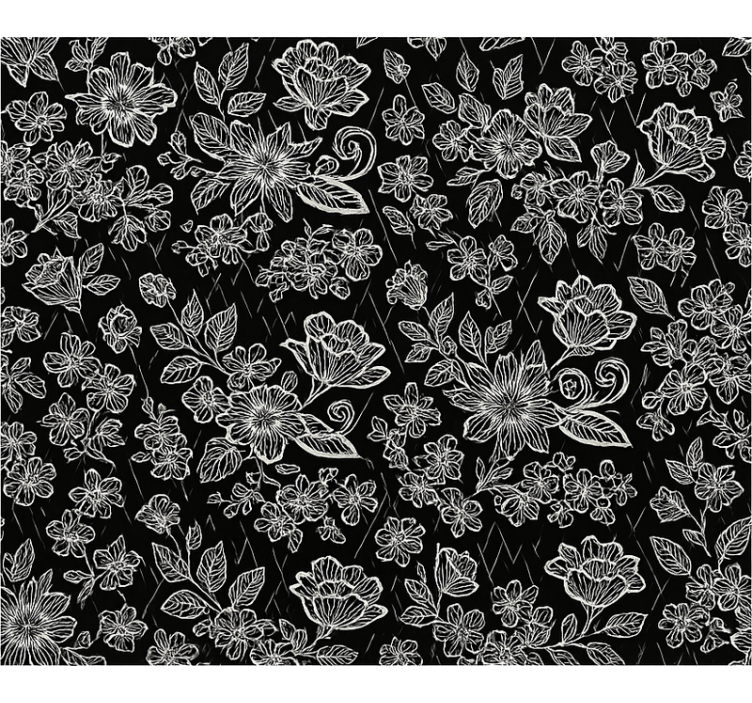 Tapet til soveværelse i mørkt blomsterdesign - TenStickers