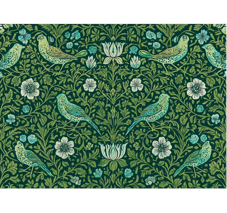 Tapet til soveværelse med blomster og fugle - TenStickers