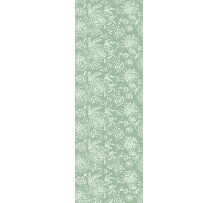 Tapet til soveværelse i grøn blomster grandmillenial stil - TenStickers