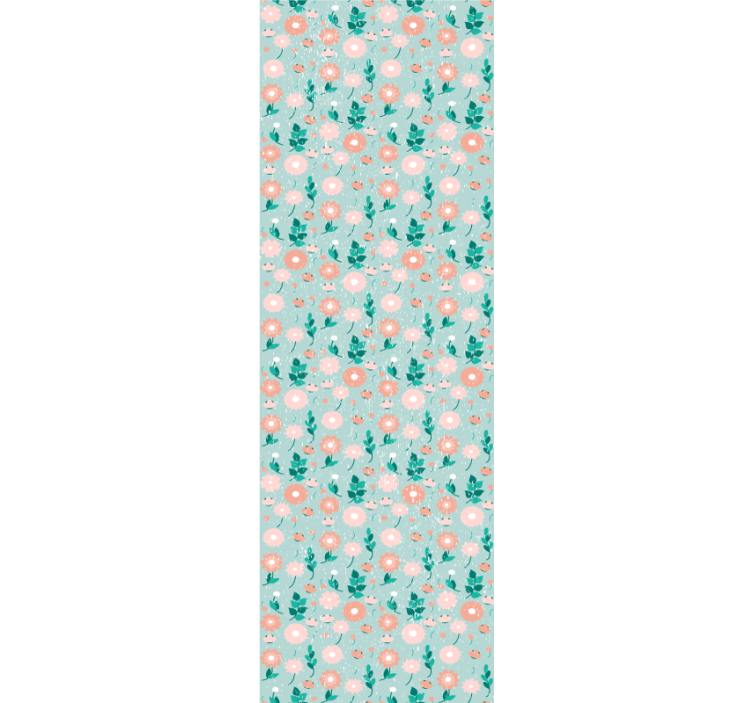 Tapet til soveværelse blå blomster shabby chic - TenStickers