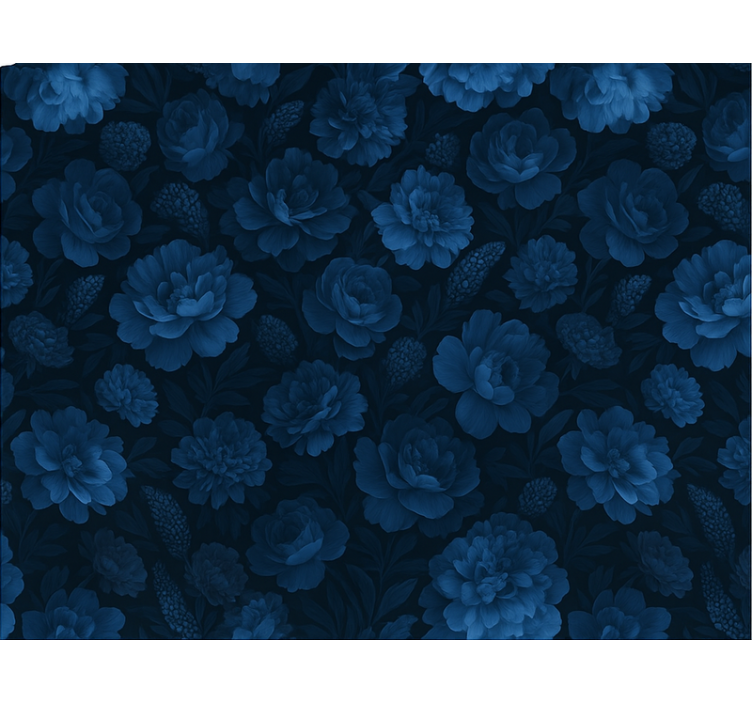 Tapet til soveværelse mørkeblå mystisk blomstermotiv - TenStickers