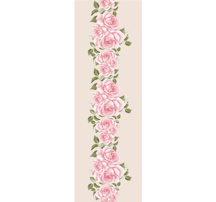 Tapet til soveværelse med vintage pink rosemønster - TenStickers