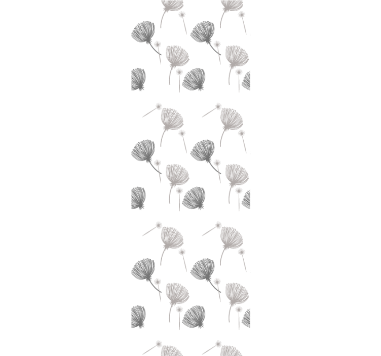Tapet til soveværelse med blomster på hvid baggrund - TenStickers