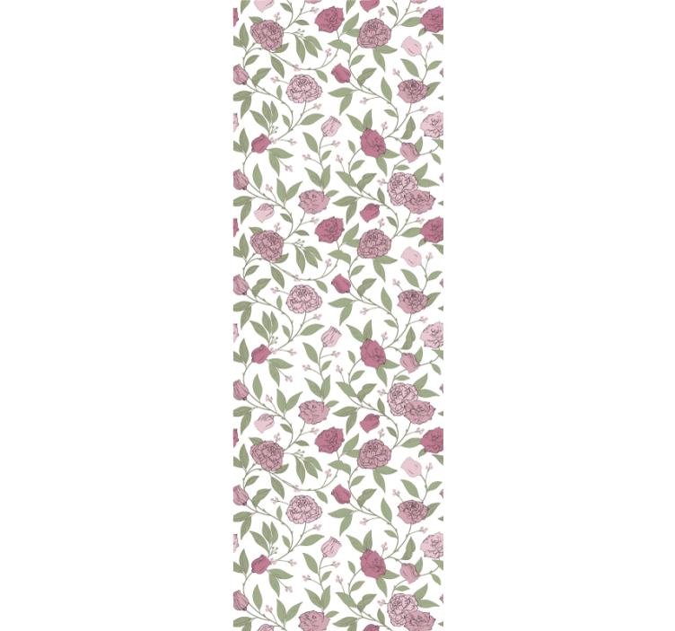 Tapet til soveværelse i bleg rosa vintage roser - TenStickers