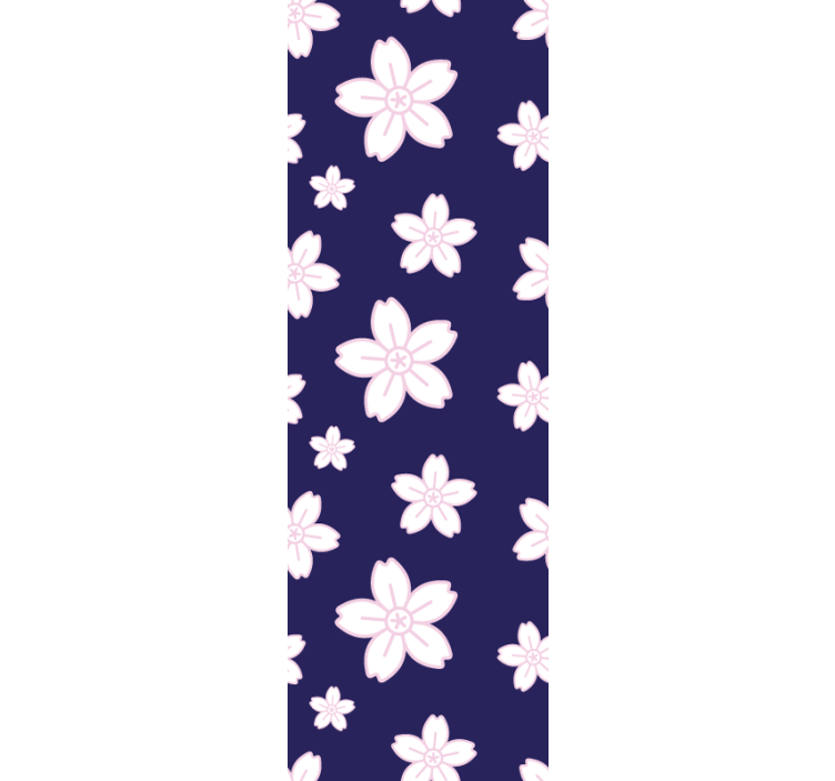 Tapet til soveværelse vintage blomst mønster blå baggrund - TenStickers