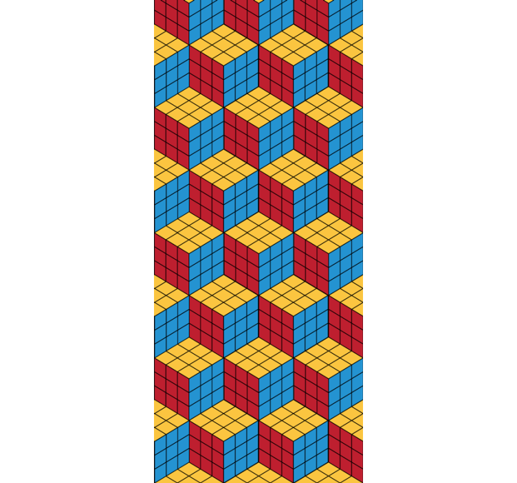 Tapet til soveværelse rubik terning original mønster - TenStickers