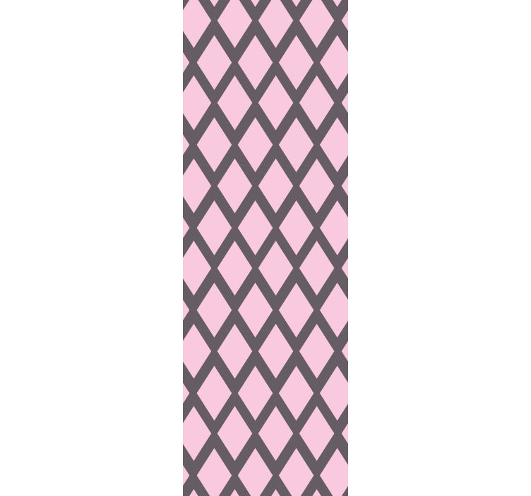 Tapet til soveværelse i pink og grå rhombusdesign - TenStickers