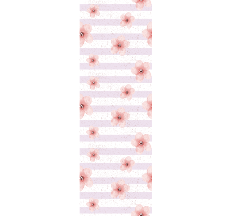 Tapet til soveværelse i shabby chic med lyserøde striber - TenStickers