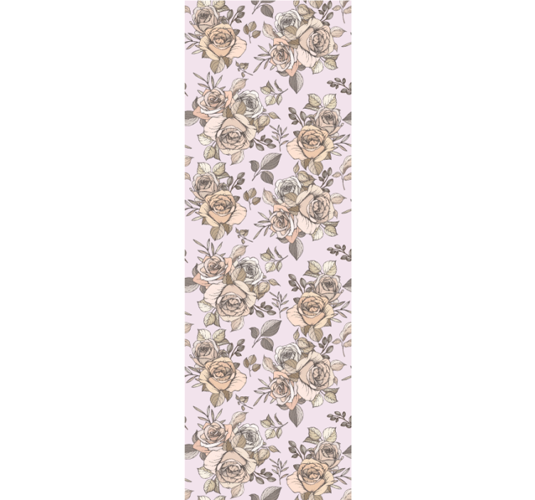 Tapet til soveværelse med shabby chic rosenbaggrund - TenStickers