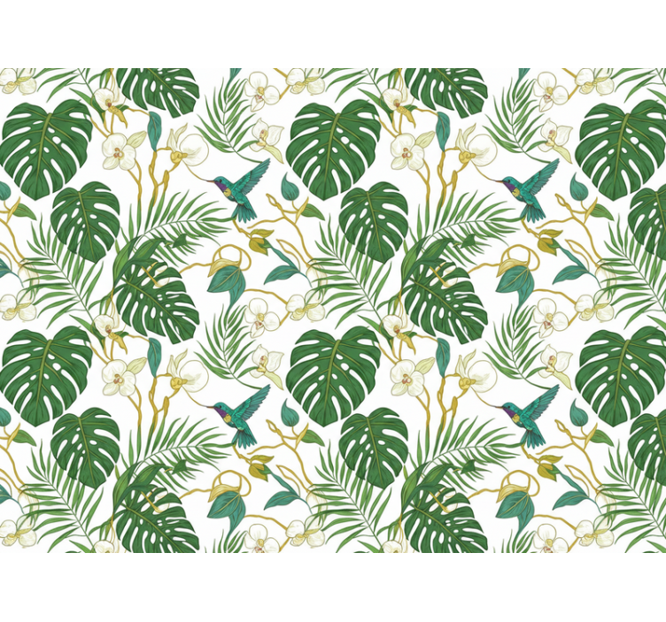 Tapet blade i smuk grøn botanisk have - TenStickers